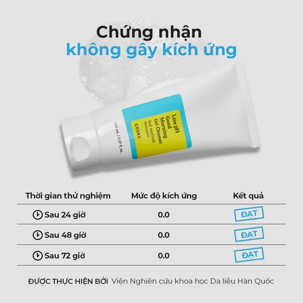 Chứng nhận Cosrx Low pH Good Morning Gel Cleanser