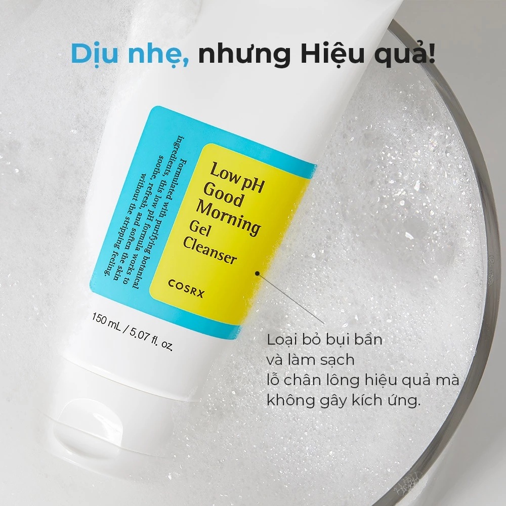 Sữa rửa mặt dịu nhẹ Cosrx Low pH Good Morning Gel Cleanser
